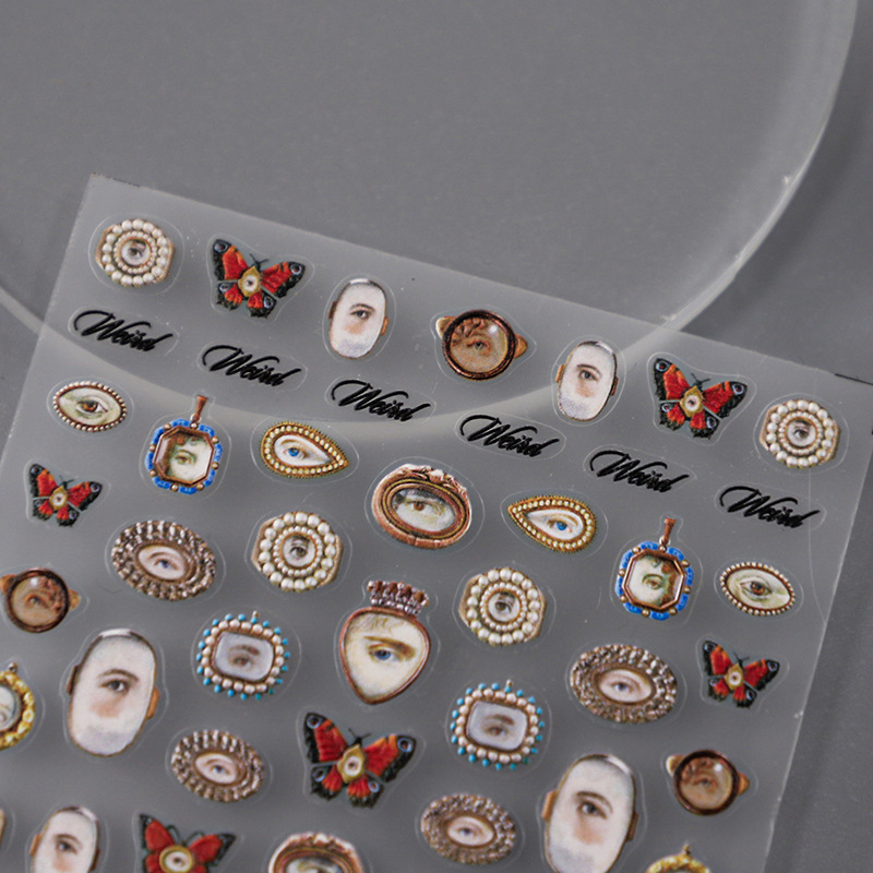 Nail Art Xmas - 1pcs 5D 양각 할로윈 혼합 눈