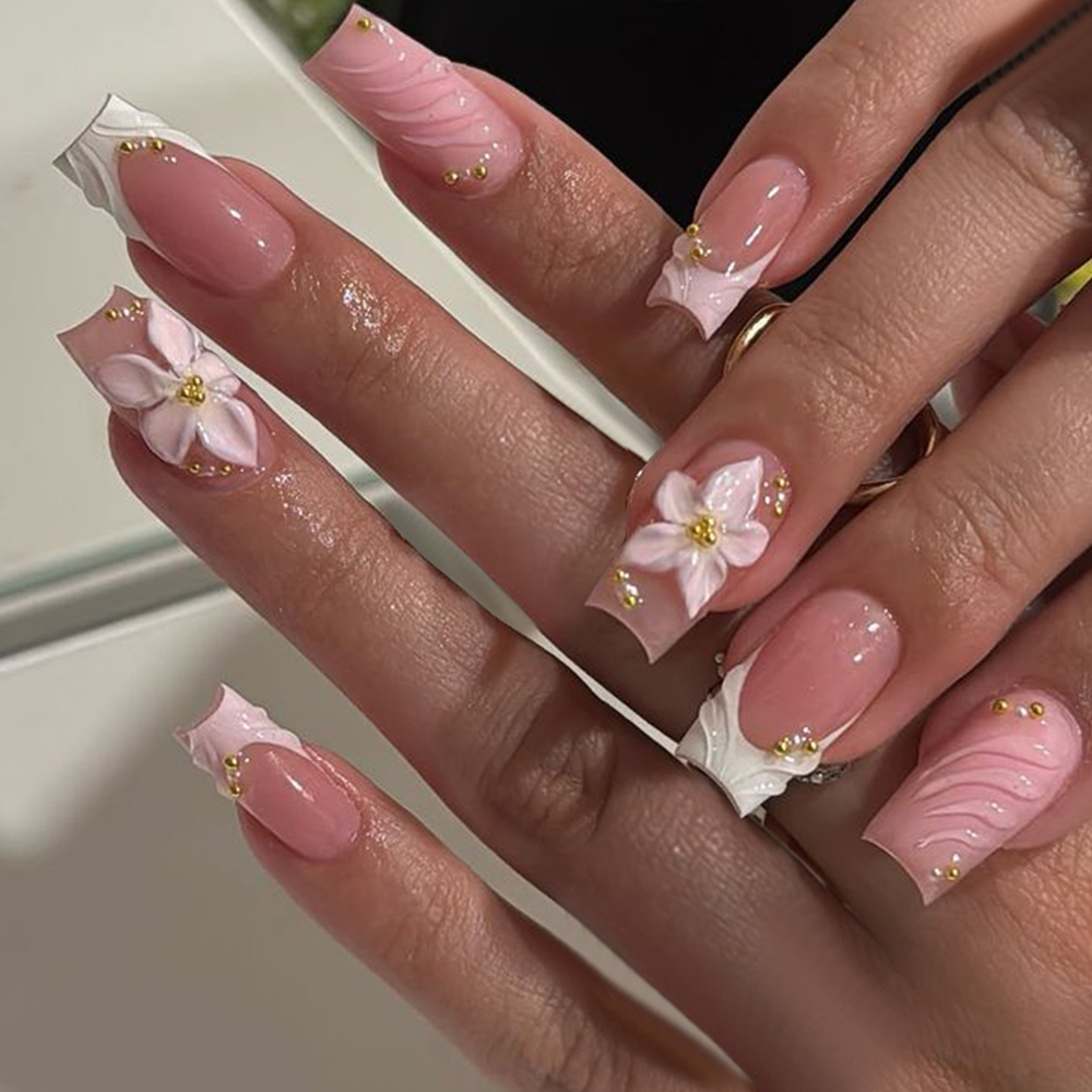 Nail Art Y2K - 한 상자에 24개씩 들어있습니다. 직사각형 3D
