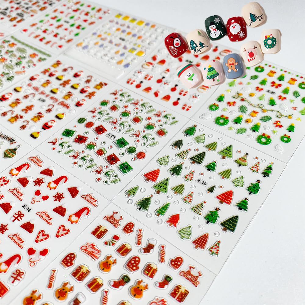 Nail Art Xmas - 30장 크리스마스 네일 아트 스티커 셀프