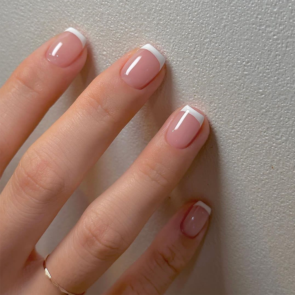 Nail Art Y2K - 24개/세트 여성용 짧은 인조 손톱, 프렌치
