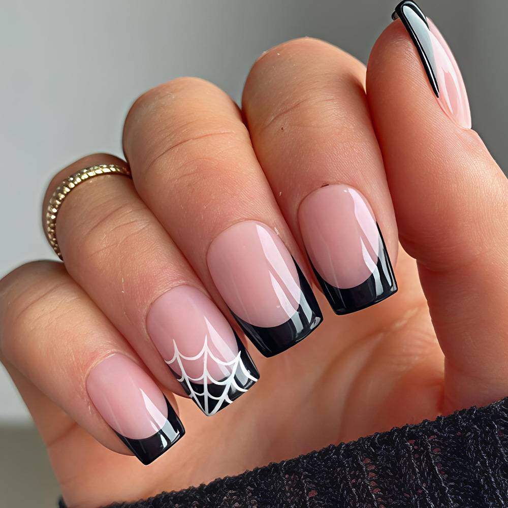 24개 할로윈 프레스온 네일 핑크 귀여운 유령 거미줄  - Nail Art Y2K 리뷰 및 가격