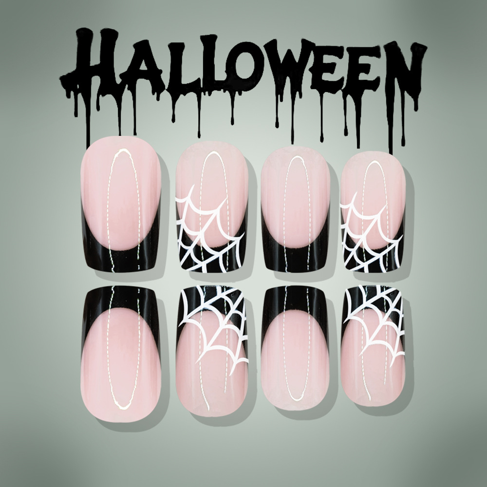 24개 할로윈 프레스온 네일 핑크 귀여운 유령 거미줄  - Nail Art Y2K 리뷰 및 가격