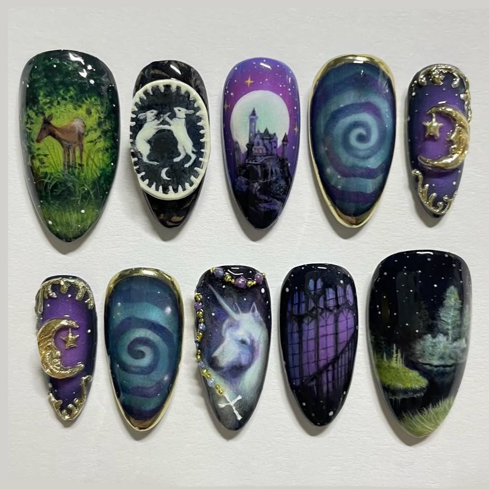 24개 빈티지 컨트리 스타일 네일 팁 귀여운 만화 어린 - Nail Art Y2K 리뷰 및 가격
