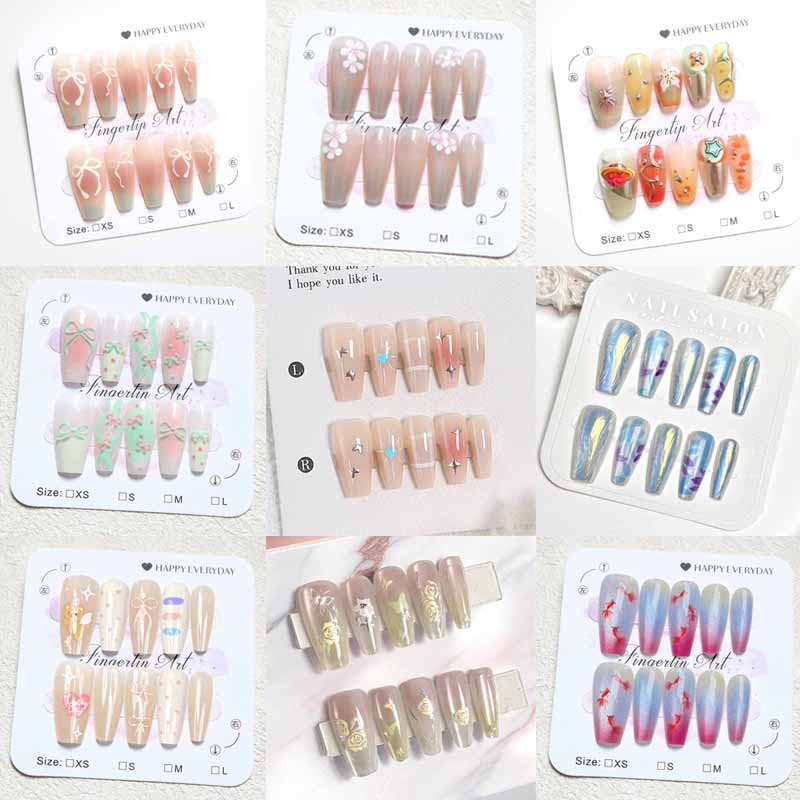 10개 여성용 프랑스 스타일 고급 3D 릴리프 페탈 고 - Nail Art Y2K 리뷰 및 가격