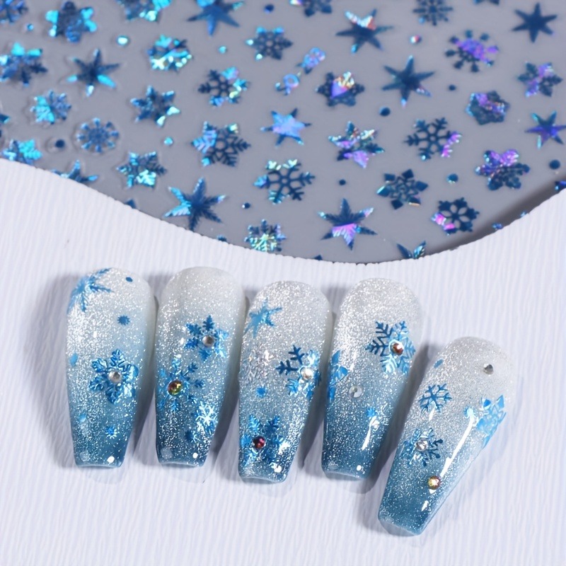 5PCS 크리스마스 눈송이 별 네일 스티커, 네일 장식 - Nail Art Xmas Design 리뷰 및 가격