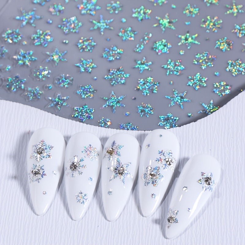 5PCS 크리스마스 눈송이 별 네일 스티커, 네일 장식 - Nail Art Xmas Design 리뷰 및 가격