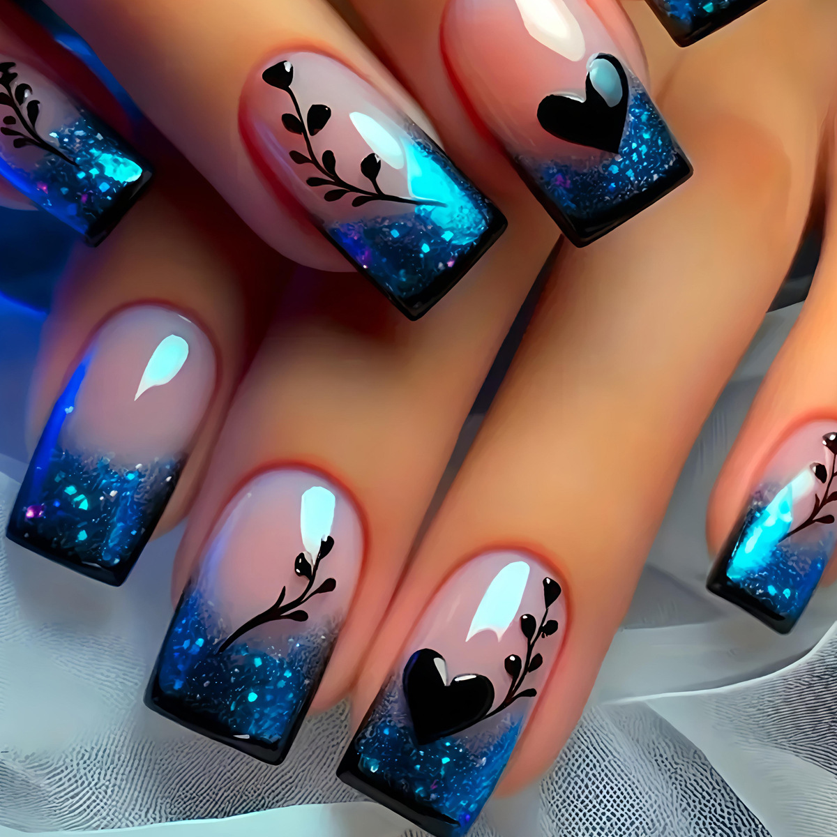 24개/세트 짧은/중간/긴 인조 손톱 그라데이션 퍼플  - Nail Art Y2K 리뷰 및 가격