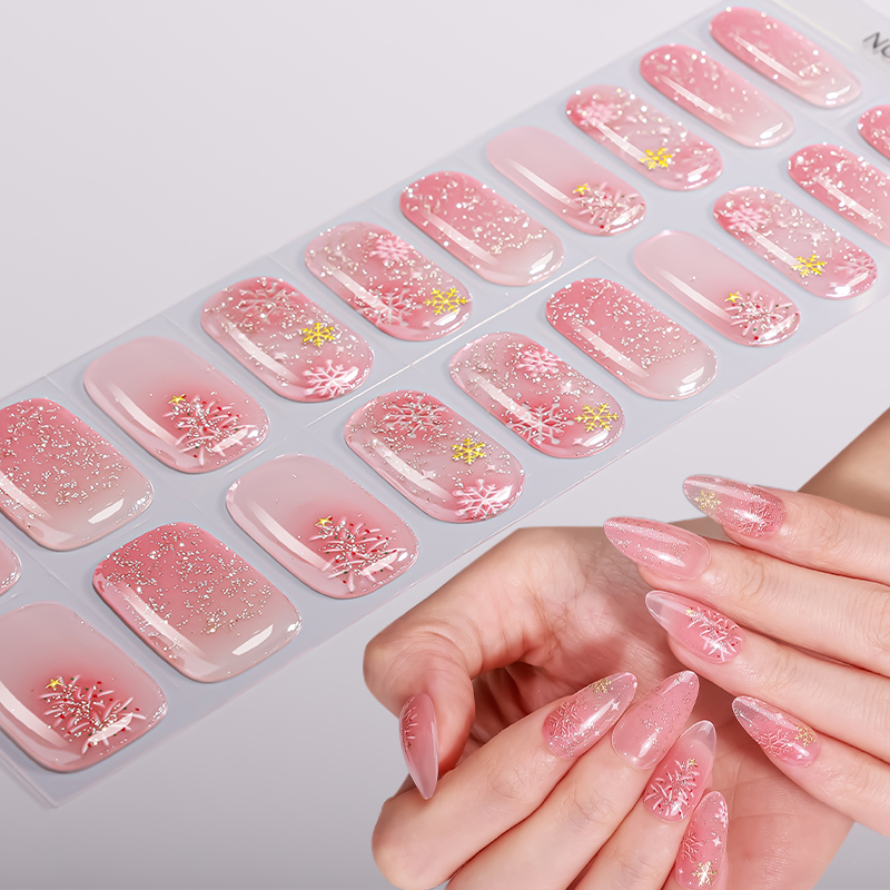 20팁 크리스마스 세미큐어드 젤 네일 랩 스노우맨 눈송 - Nail Art Xmas Design 리뷰 및 가격