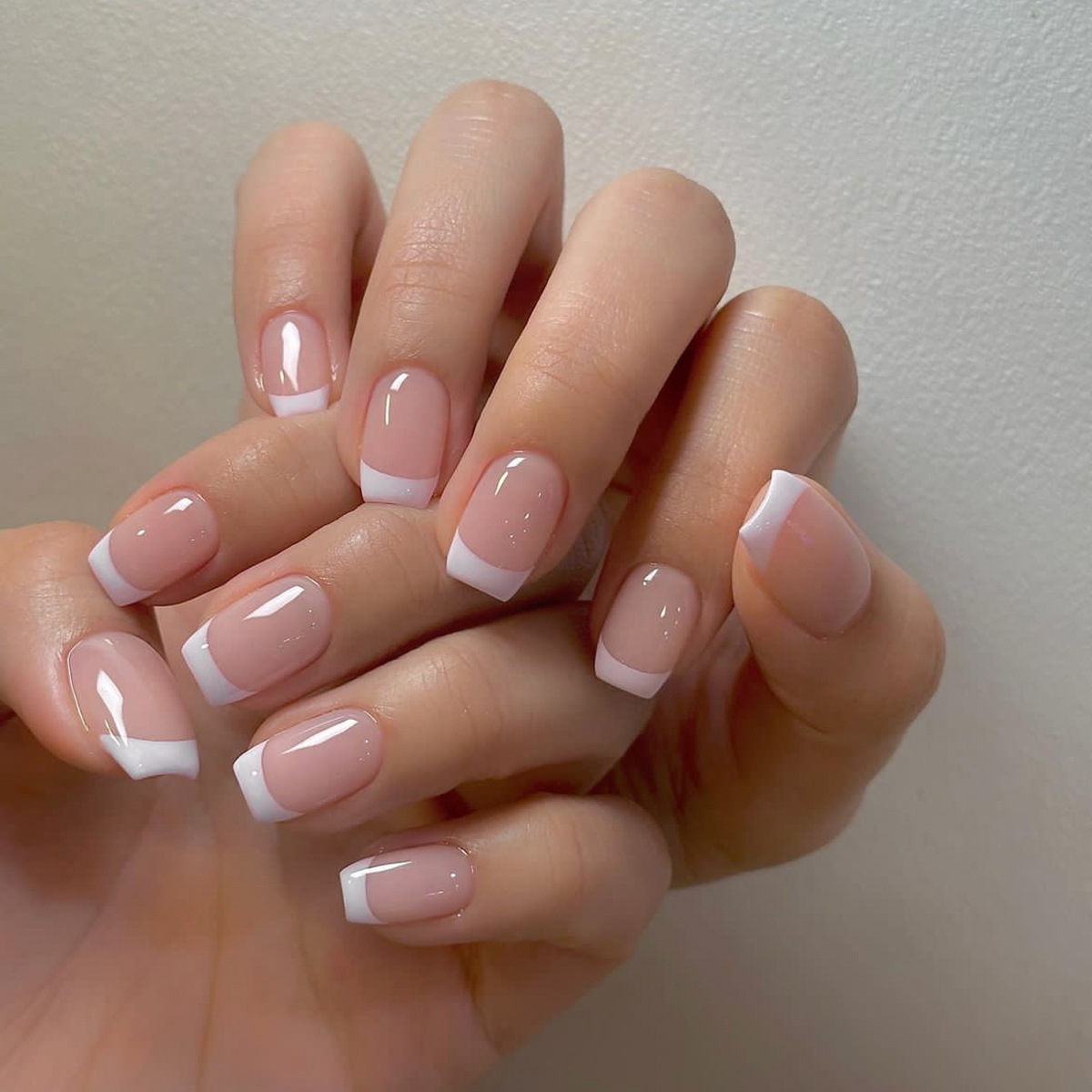 24개/세트 여성용 짧은 인조 손톱, 프렌치 누드 스퀘 - Nail Art Y2K 리뷰 및 가격