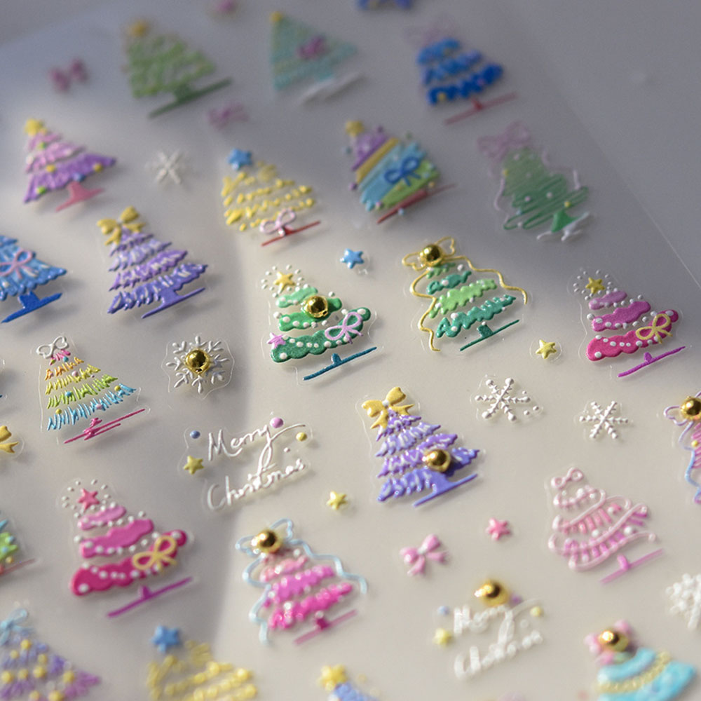 크리스마스 네일 아트 스티커 데칼, 5D 엠보싱 골드  - Nail Art Xmas Design 리뷰 및 가격