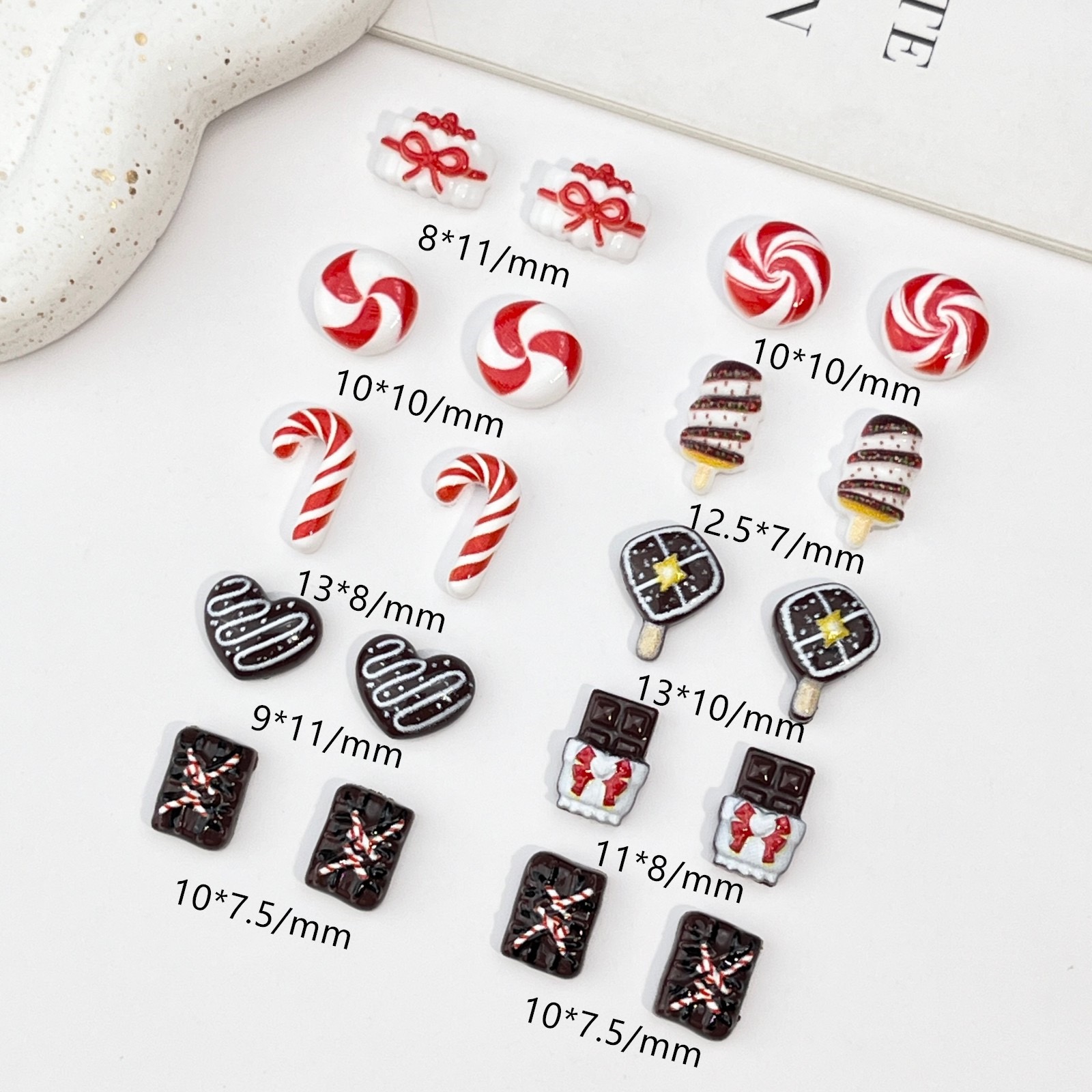 50개 레진 미니 크리스마스 초콜릿 장식 만화 마법 지 - Nail Art Xmas 리뷰 및 가격