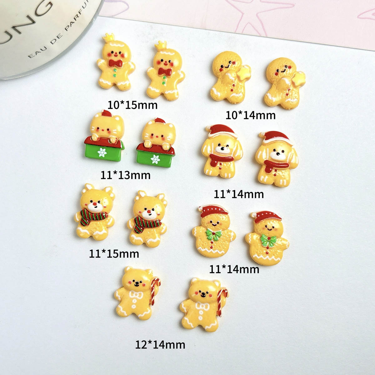20개 귀여운 크리스마스 진저브레드맨 엘크 레진 네일  - Nail Art Xmas Design 리뷰 및 가격
